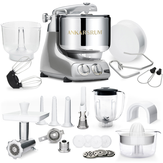 Ankarsrum AKM 6230 Köksmaskin + Deluxepaket, Jubilee Silver