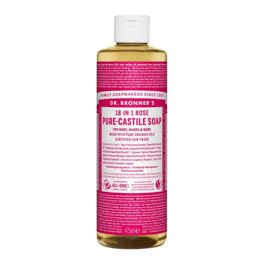 Dr Bronners Pure Castlie Liquid Soap Rose, 475ml ekologisk