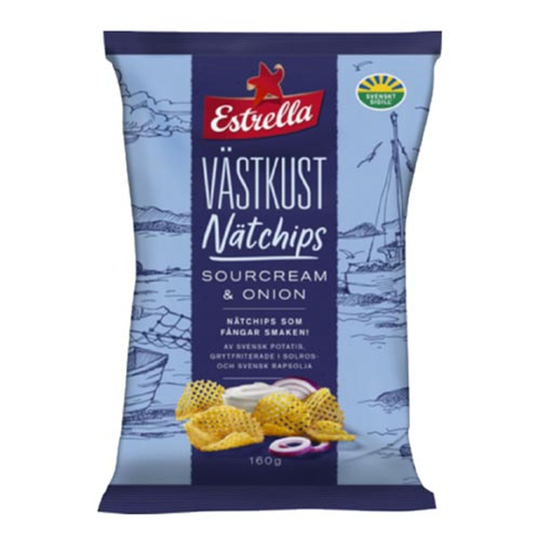 Estrella Västkust Nätchips Sourcream & Onion - 160 gram