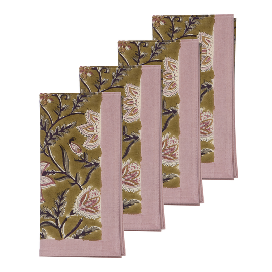 Bungalow - Monsoon Servett 45x45 cm 4-pack Oliv
