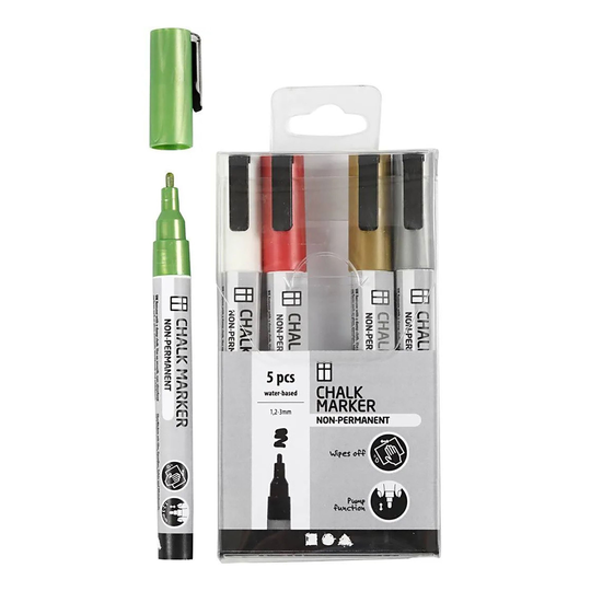Kritpennor Metallic Färger - 5-pack