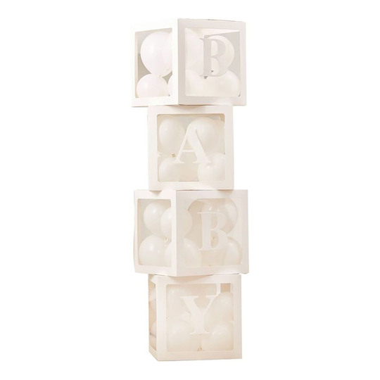 Ballongboxar Baby med Ballonger Vit