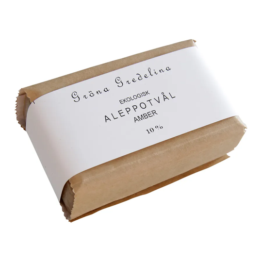 Gröna Gredelina Aleppotvål 10% Amber, 125 g