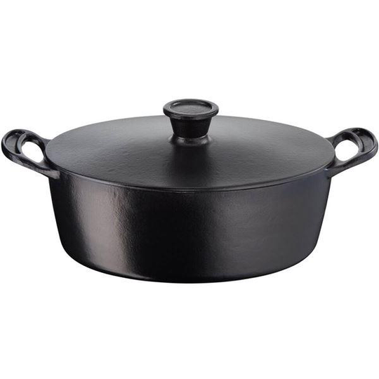 Premium Cast Iron gryta m/lock svart
