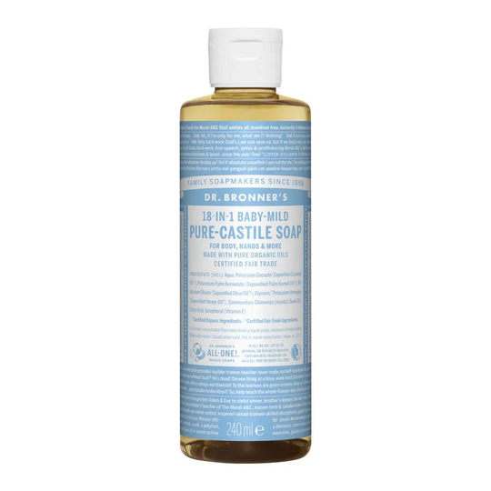 Dr Bronners Pure Castlie Liquid Soap Baby-Mild, 240ml ekologisk