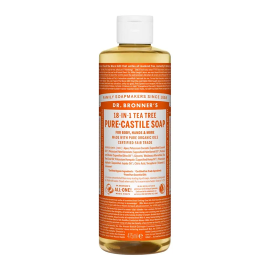 Dr Bronners Pure Castlie Liquid Soap Tea Tree, 475ml ekologisk