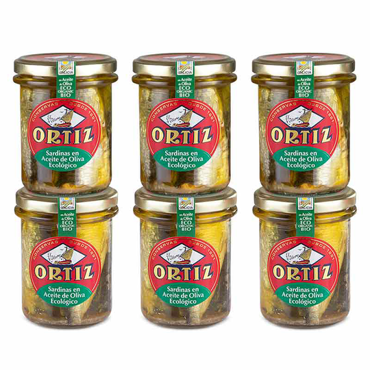 Ortiz sardiner i olivolja – EKO (6-pack)