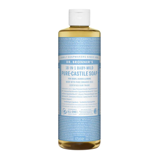 Dr Bronners Pure Castlie Liquid Soap Baby-Mild, 475ml ekologisk