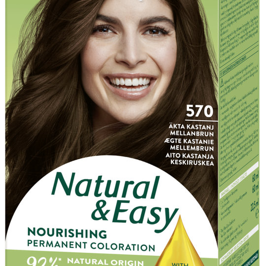 Schwarzkopf Natural & Easy Hårfärg 570 Äkta Kastanj Mellanbrun