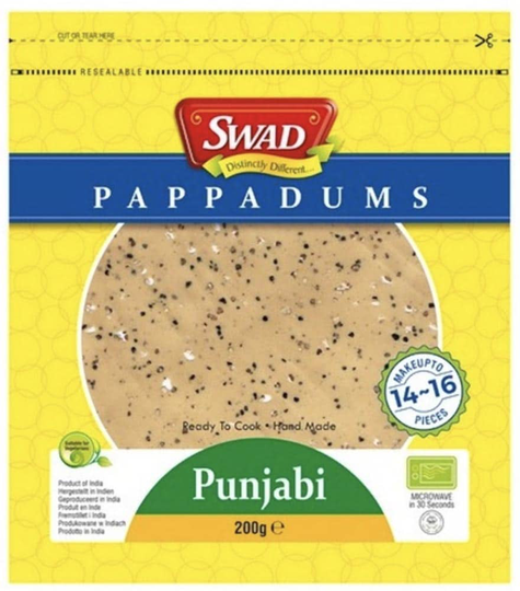 Swad Pappadums Punjabi 200gr