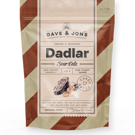 Dave & Jon´s Dadlar Sour Cola 125 g