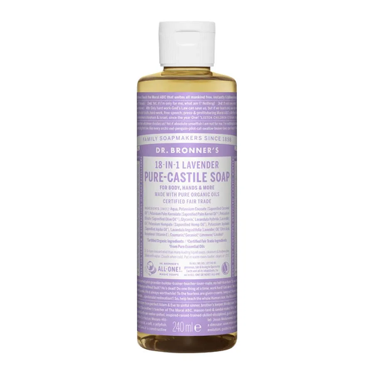 Dr Bronners Pure Castlie Liquid Soap Lavender, 240ml ekologisk