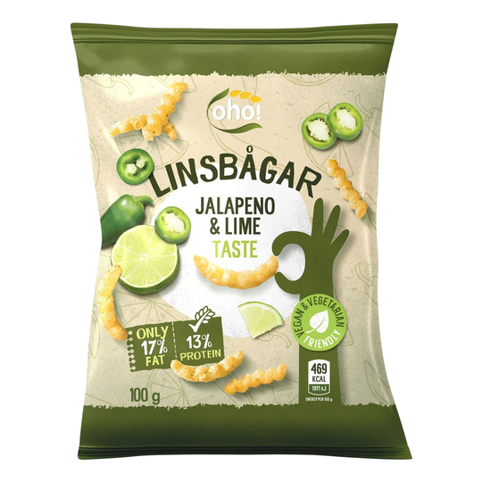 Linsbågar Jalapeno Lime - 100 gram