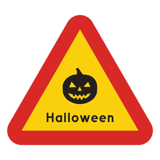 Varningsskylt Halloween