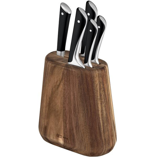 Kniv set 5-pack + wooden block